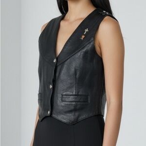 Vintage Harley-Davidson Genuine Leather Biker Vest with Eagle Back Patch